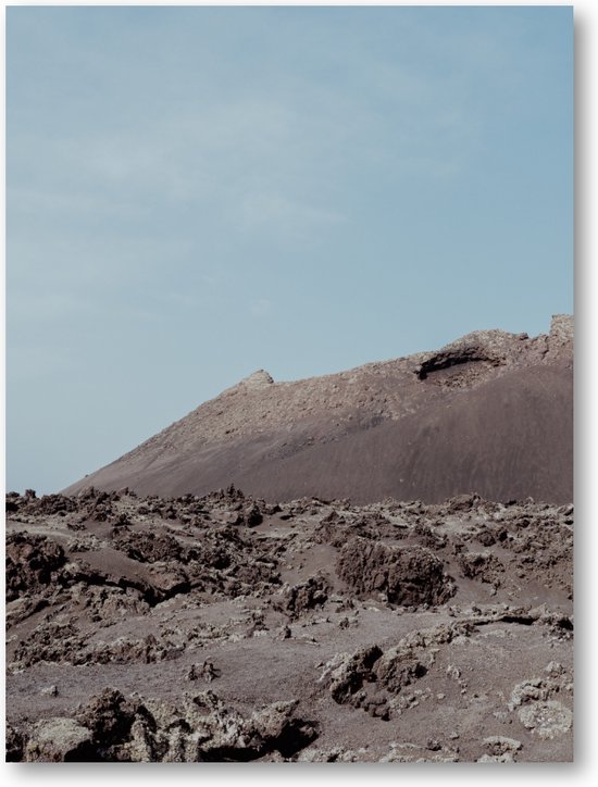 Sereen Vulkanisch Canvas - Lanzarote's Stille Pracht - Minimalistisch Vulkanisch - Fotoposter 30x40