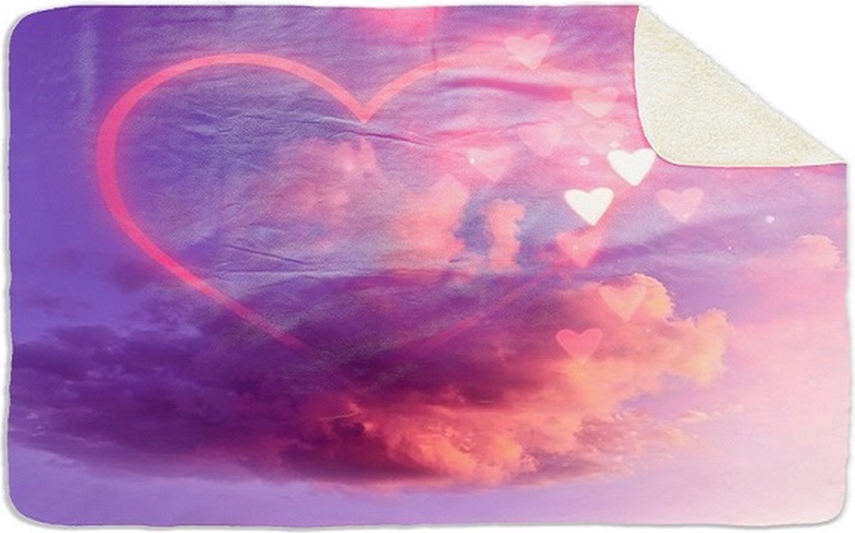 Fleecedeken Love, FD2023303, Plaid, 96x146cm, Polyester Sherpa