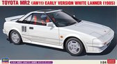 1:24 Hasegawa 20656 Toyota MR2 (AW11) Early Version White Lanner 1985 Plastic Modelbouwpakket