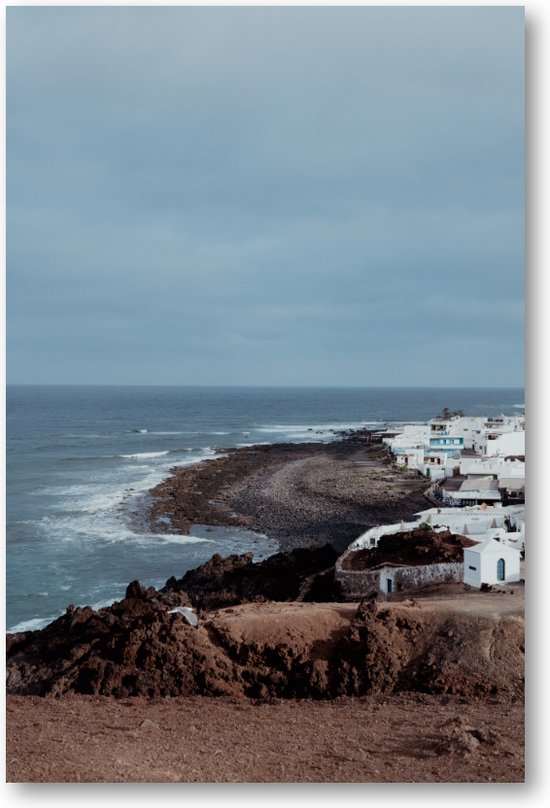 Stilte aan de Lanzarotekust - Leven aan de Lavakust - Fotoposter 40x60