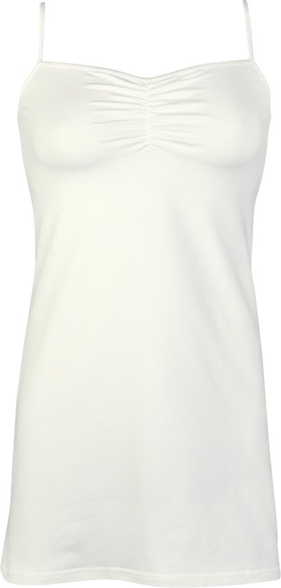 RJ Bodywear Pure Color dames jurk (1-pack) - onderjurk met verstelbare bandjes - ivoor - Maat: XXL