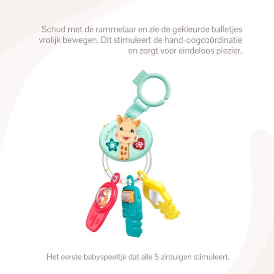 Sophie de giraf Lights & Sound sleutel rammelaar - Baby speelgoed - Elektrisch - Met geluid - Vanaf 3 maanden - Incl. batterijen - Blauw/Rood/Geel van Sophie de Giraf. — afbeelding 4