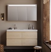 Serie Emilia - Meuble de salle de bain / Meuble à miroir - 120 cm - Chêne clair - MDF - Moderne