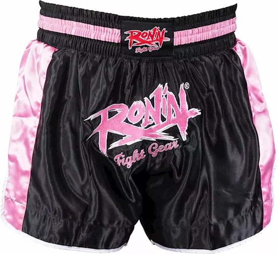 Ronin Kickboks Broek Fight - zwart/roze XXS