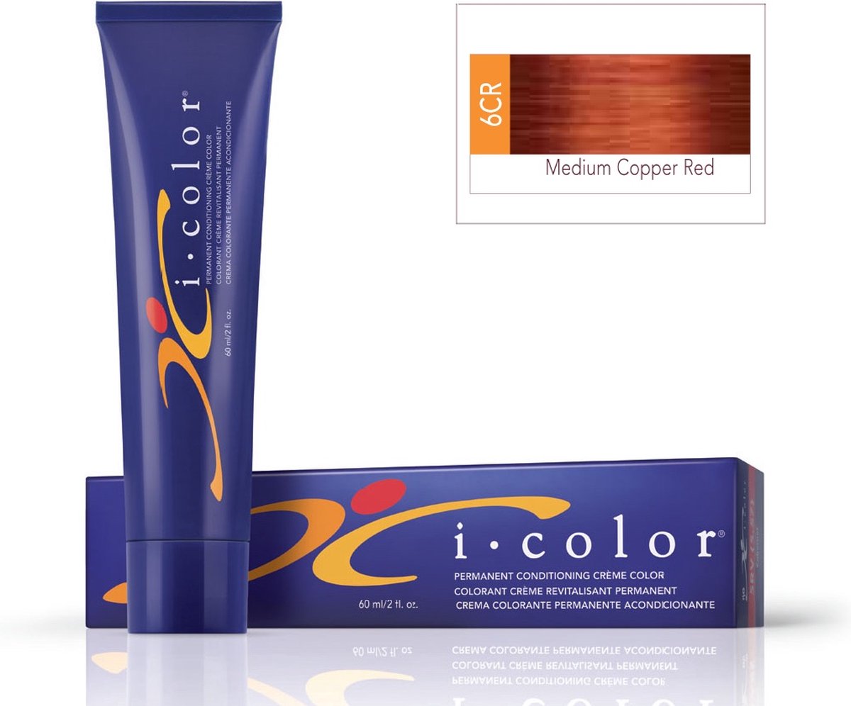 ISO i color Permanent Conditioning Crème Color 60ml 6CR (6.45) Medium Copper Red