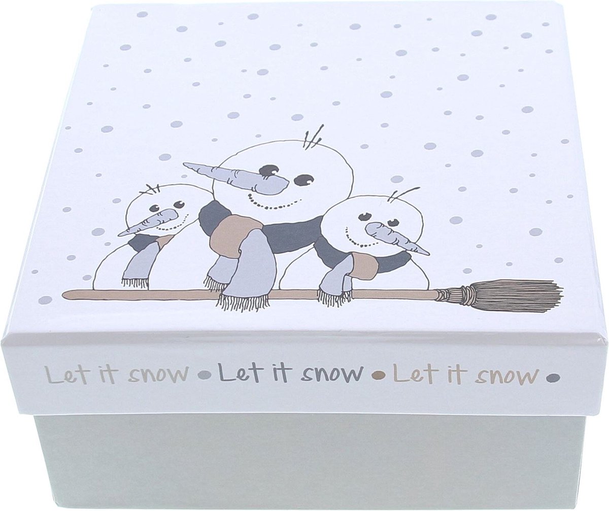 Geschenkdoosje Sneeuwman - Gift Box - Kerstmis - 15x15x7,5cm - 2 stuks