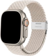 Innerlight® Nylon+ - Creme Wit Geweven - 42/44/45/49mm - Nylon bandje geschikt voor Apple Watch - Geschikt als Apple watch bandje voor Series 1/2/3/4/5/6/7/8/9/SE/Ultra
