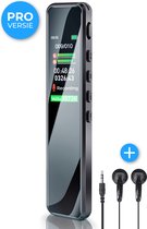 Nuvance - Digitale Voice Recorder - Dictafoon Digitaal - Audio Recorder - met Ruisonderdrukking - Incl. Oordopjes - 32GB Opslag - Zwart