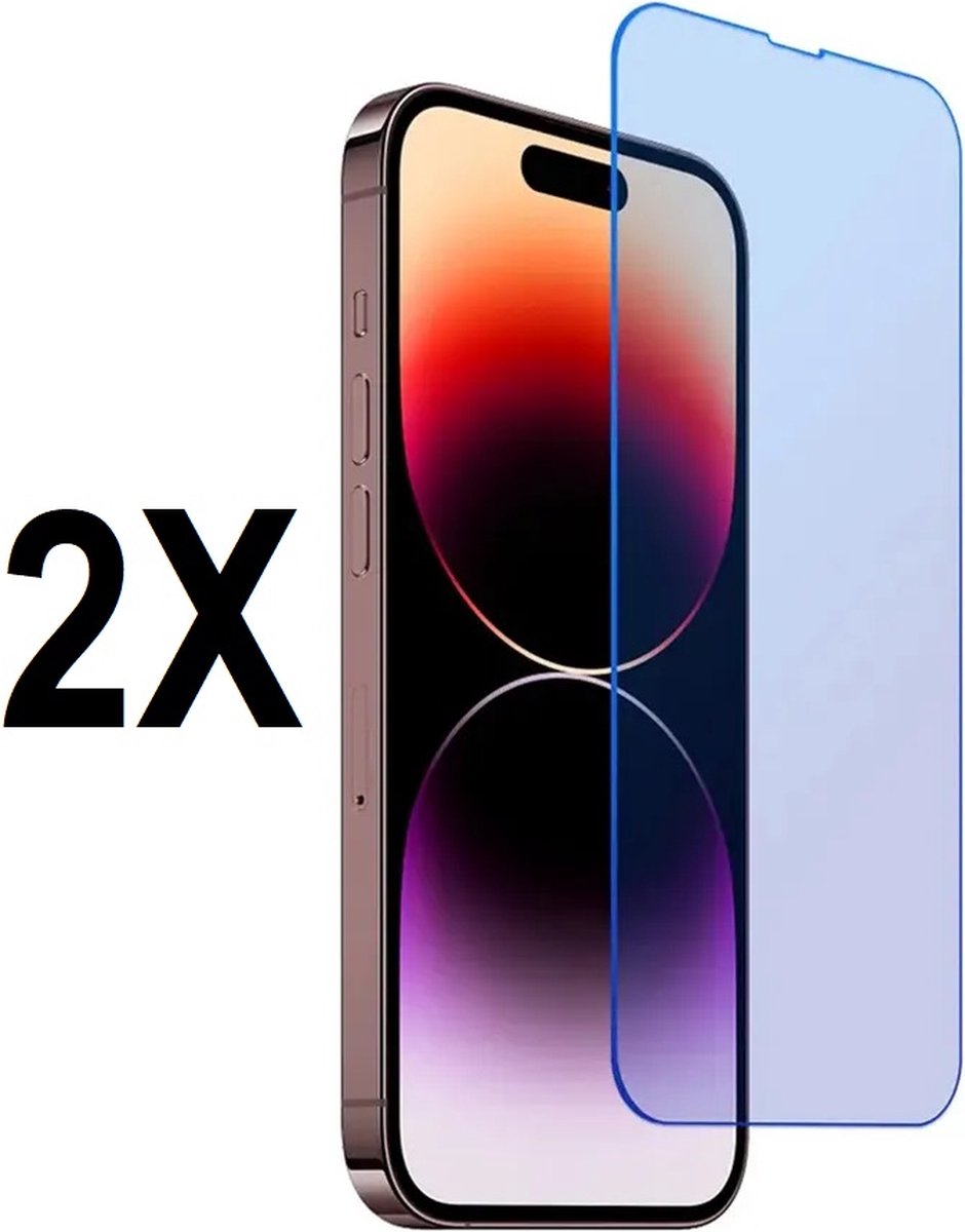 Screenz® -ANTI BLUE LIGHT Screenprotector geschikt voor iPhone 15 Plus - Tempered glass Screen protector geschikt voor iPhone 15 Plus - Beschermglas - Glasplaatje - 2 stuks