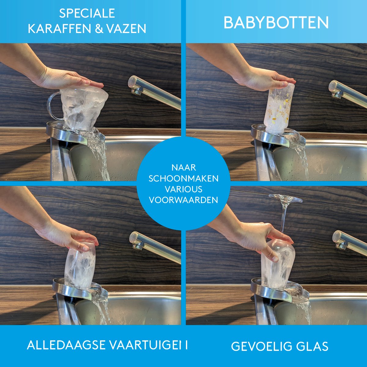 Bächlein Glasreiniger Glasspüler van roestvrij staal - Glazendouche