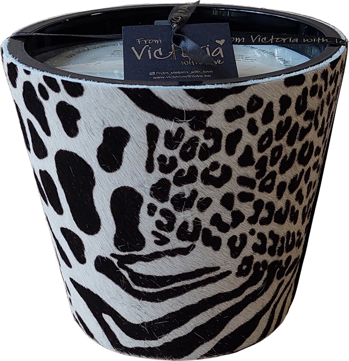 Victoria with love kaars - Printed giraf - Zwart - maat M