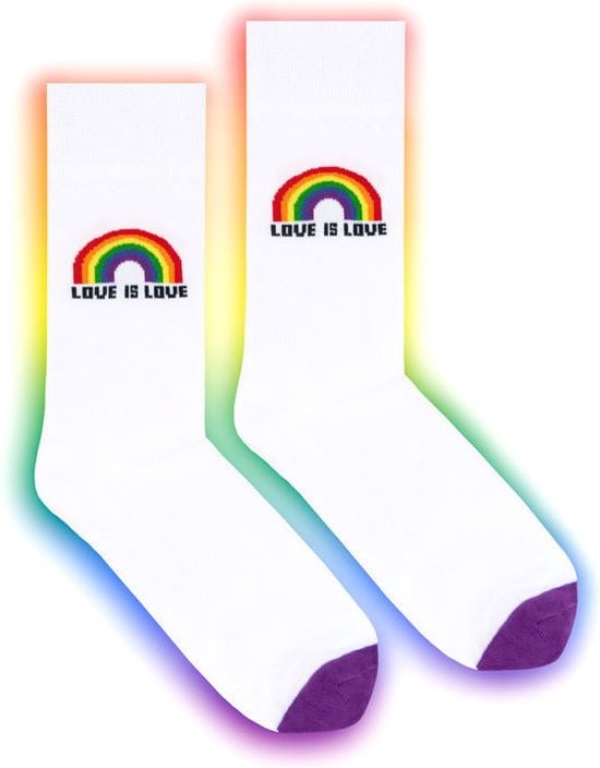 Regenboog love sokken - pride socks - lhbtqia+ sokken - maat 42 tot 46