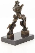 Fantasy figure, ridder-draak - Bronzen beeldje - sculptuur - 13,5 cm hoog