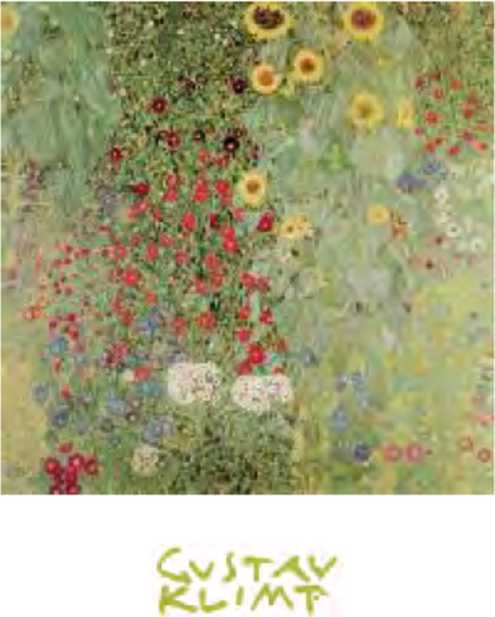 Catch Projecten Mini kunstposter - Gustav Klimt - Tuin met zonnebloemen - 24x30 cm Multicolor