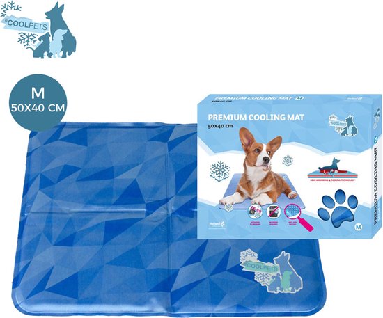 CoolPets Premium Koelmat – 50 x 40 cm – Maat M - Koelmat hond – Hondenmat voor verkoeling – Anti-slip mat – Non flow coolgel – Koelmat voor lang gebruik