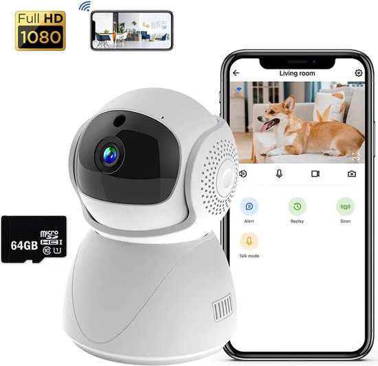 Bahibah Huisdiercamera Hondencamera Indoor Werkt met app
