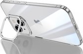 Sulada Polycarbonaat case met aluminium lens stand voor de iPhone 15 zilver