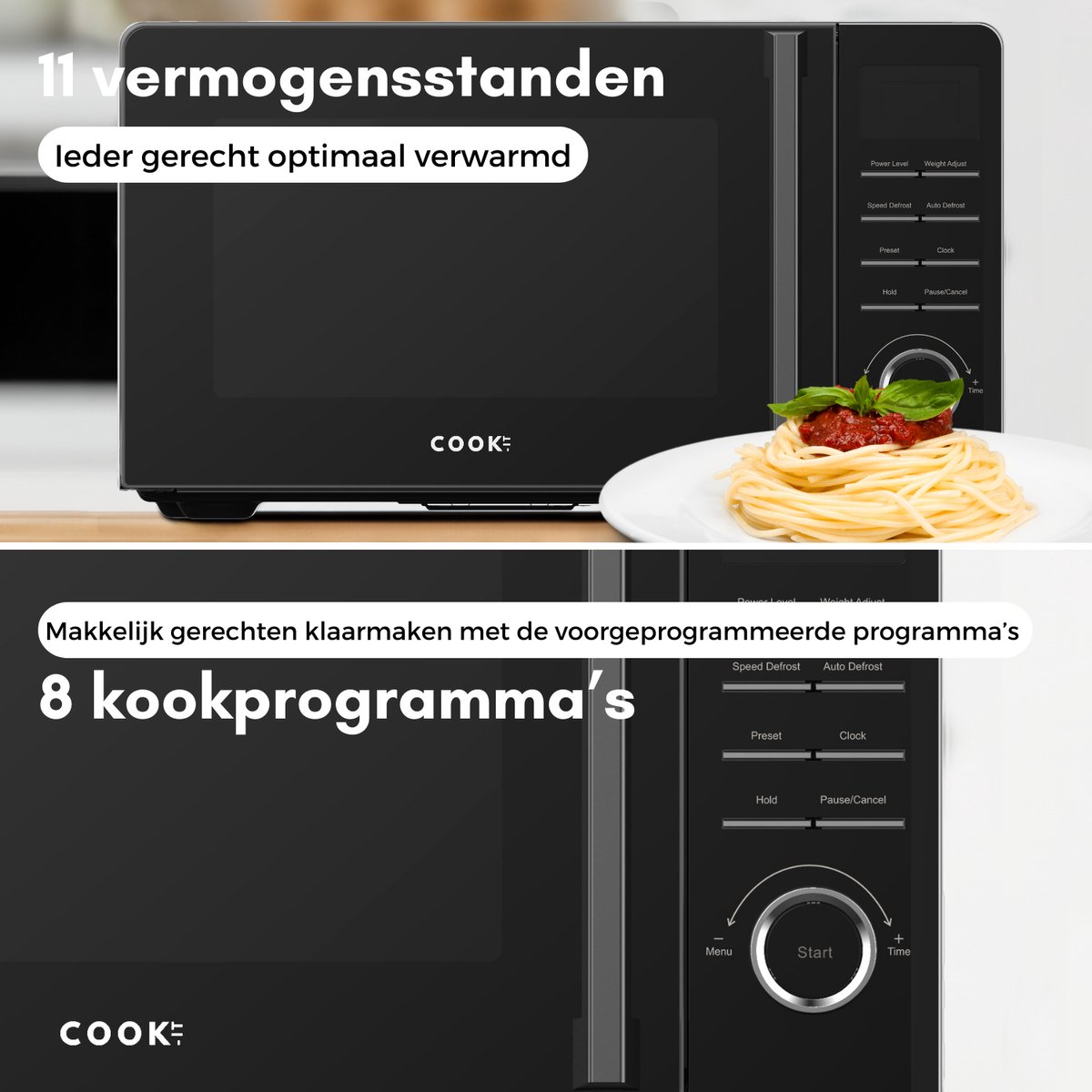 COOK-IT Vrijstaande Magnetron - 20L - 11 Sterktes - 8 Kookprogamma's - Nieuw Model - Microwave — afbeelding 3