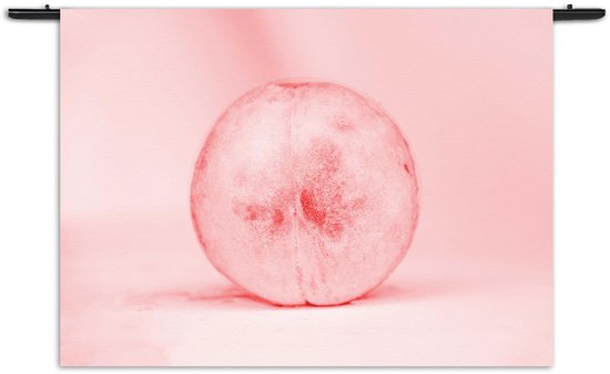 Velours Wandkleed Radijsje Roze Rechthoek Horizontaal M (65 X 90 CM) - Wandkleden - Met roedes