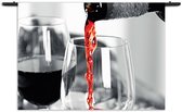 Velours Wandkleed Red Red Wine 02 Rechthoek Horizontaal L (85 X 120 CM) - Wandkleden - Met roedes