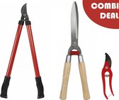 Talen Tools - COMBIDEAL - Kit d'élagage - 3 pièces - Ébrancheurs, taille-haies et sécateurs - Acier au carbone