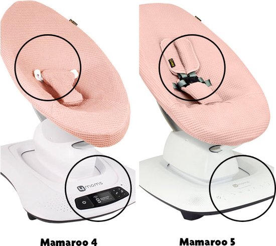 Ukje Verkleinkussen geschikt voor 4Moms Mamaroo 5 Rockaroo Wipstoel - Newborn Insert - Dubbelzijdig - Makkelijk Wasbaar - Perfecte Pasvorm - Zacht Katoen - Beige Wafelstof van Merkloos — afbeelding 4