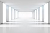 Fotobehang - White Corridor 375x250cm - Vliesbehang