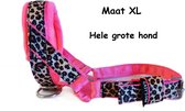 Gentle leader - Zwart - Gevoerd - Maat XL - Neon roze - Panterprint - Antitrek hoofdhalster hond - Hoofdhalster hond - Antitrek hond - Trainingshalsband