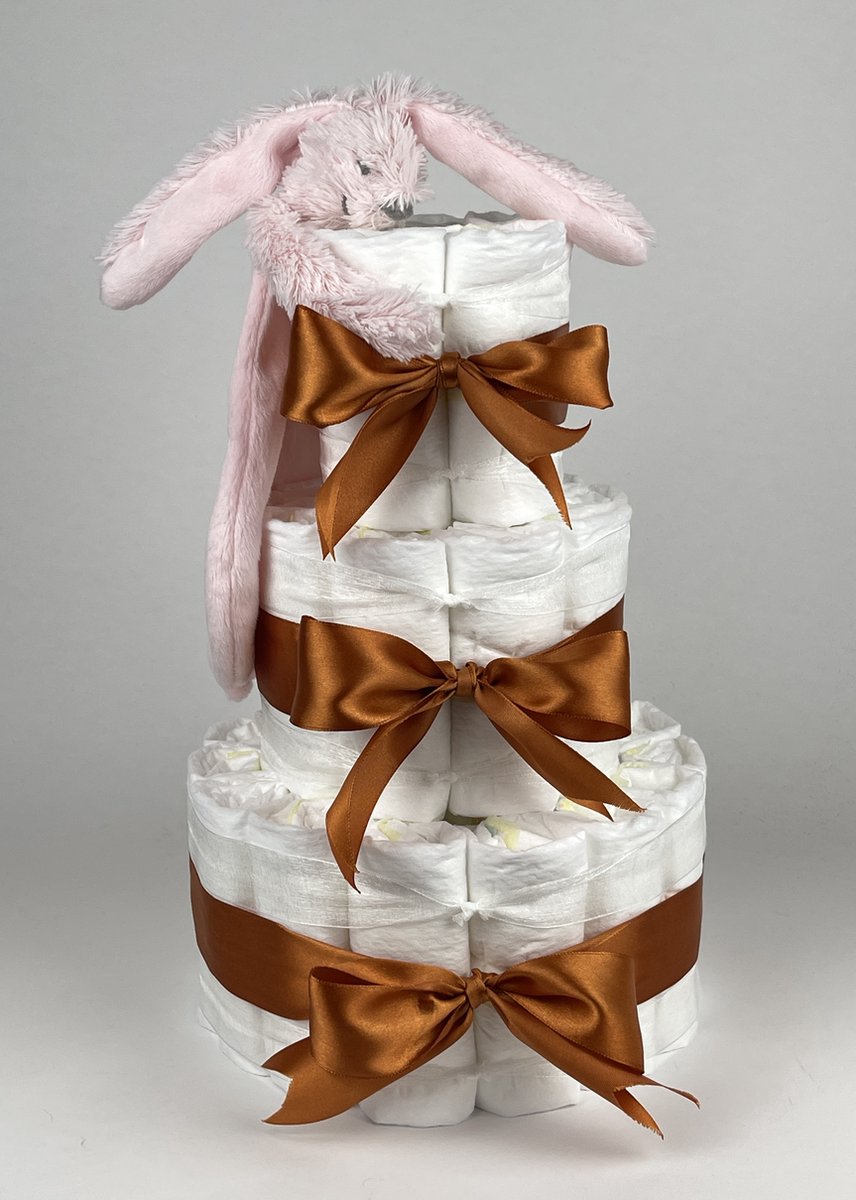 Goedkoopste Chouette-Chouette | Luiertaart Meisje | Kraamcadeau | Geboorte Meisje | Babyshower | Tuttle Konijn Richie Pink - Koper