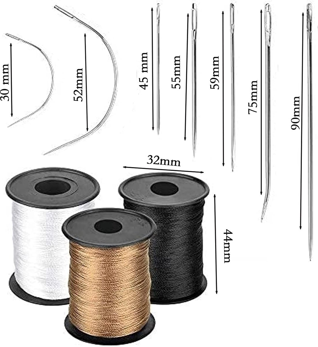 Lot De 20 Aiguilles à Coudre à Gros Chas En Acier Inoxydable Pour Couture à La Main - Aiguilles