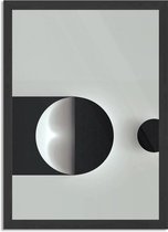 Affiche Scandinave Wit avec Element Zwart 01 Rectangle Vertical Avec Cadre L (40 X 50 CM) - Cadre Noir - Décoration murale - Posters