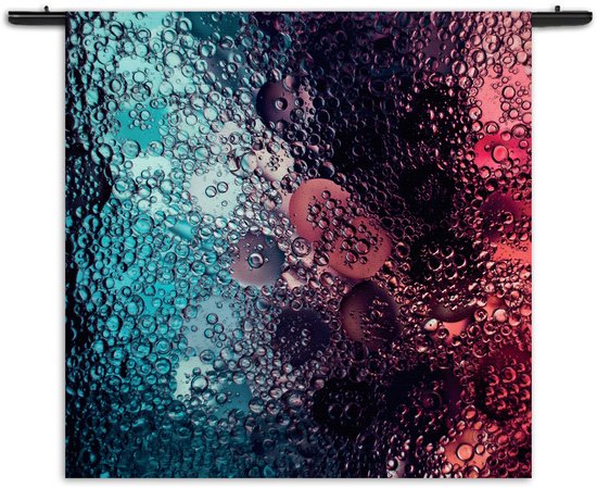 Velours Wandkleed Bubbles Art Rechthoek Vierkant M (90 X 90 CM) - Wandkleden - Met roedes