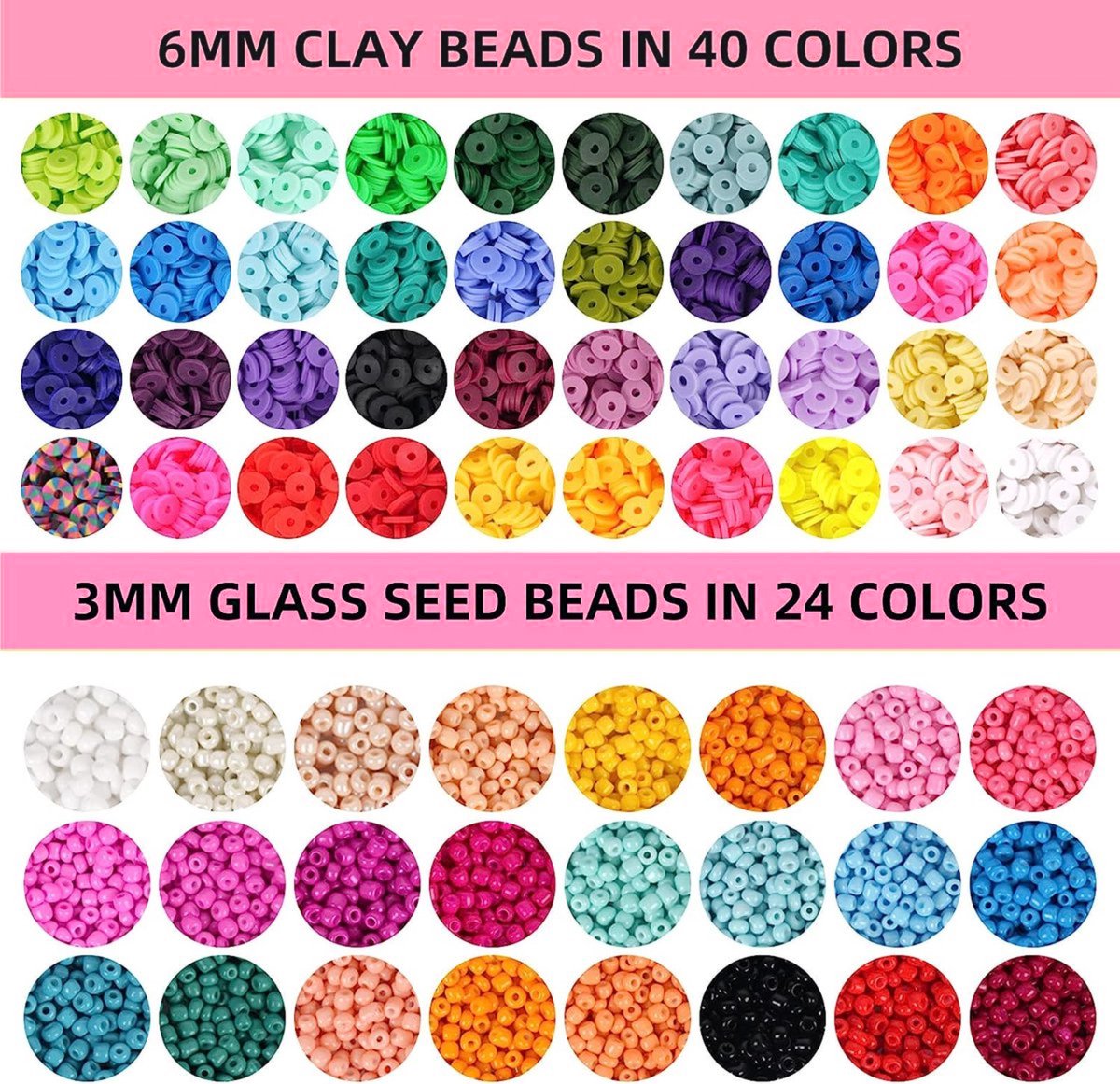 BOTC knutselen meisjes - armbandjes maken meisjes - Sprankelende Sieraden Maken Pakket - Kralen Set - 13400-Delig - 72 kleuren - XXL - Kralen Set — afbeelding 3