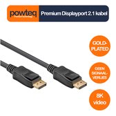 Powteq premium - Câble Displayport 2.1 - 1 mètre - Gold Or - Vidéo 4K 240 Hz
