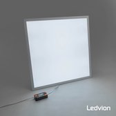 Ledvion 6x LED Panel 60x60, 40W, 6500 Kelvin, 4000 Lumen |100lm/W), inbouwarmatuur voor rasterplafonds, LED driver met snelconnector, 5 jaar garantie, Voor kantoor