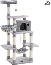 MIRA Home - Krabpaal voor katten - XL Krabpaal - Luxe - Grijs - Pluche/Sisal - 63x58x26,5