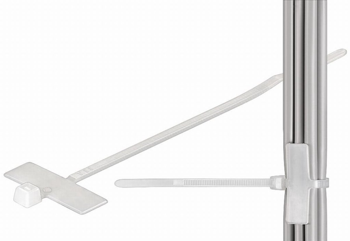 Kabelbinder met tekstvak, 2.5 mm x 100 mm, 100 stuks Nylon Transparant