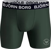 Björn Borg Performance boxers - microfiber heren boxers lange pijpen (1-pack) - groen - Maat: S