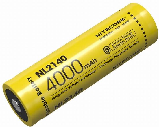 Nitecore NL2140, Batterie rechargeable, Lithium-Ion (Li-Ion), 3,6 V, 1 pièce(s), 4000 mAh, Jaune