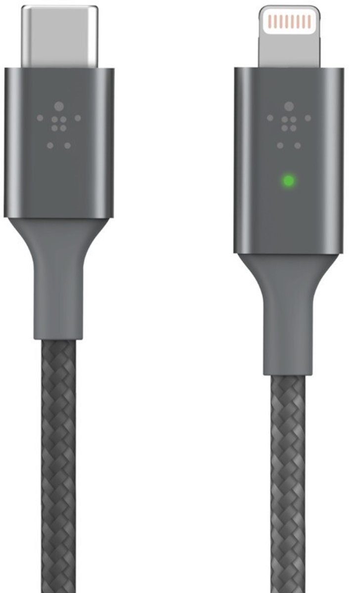 Belkin BOOST↑CHARGE™ - Smart LED USB-C naar Lightning-kabel - Grijs