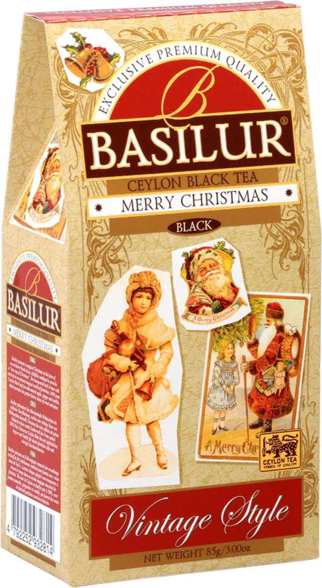 BASILUR Merry Christmas - Zwarte Bladthee uit Ceylon met Appel, Gember en Vanille, 85 g