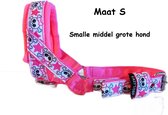 Gentle leader - Gevoerd - Maat S - Neon roze - Skull - Antitrek hoofdhalster hond - Hoofdhalster hond - Antitrek hond - Trainingshalsband