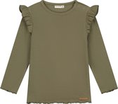 Prénatal peuter shirt - Meisjes - Khakigreen - Maat 110