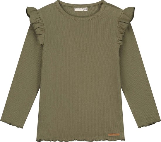 Prénatal peuter shirt - Meisjes - Khakigreen - Maat 110