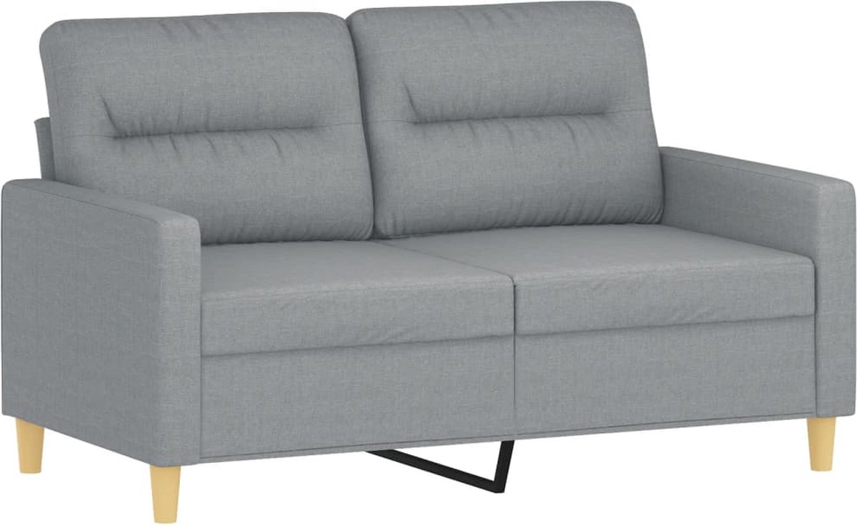 vidaXL Tweezitsbank - 120 - cm - stof - lichtgrijs