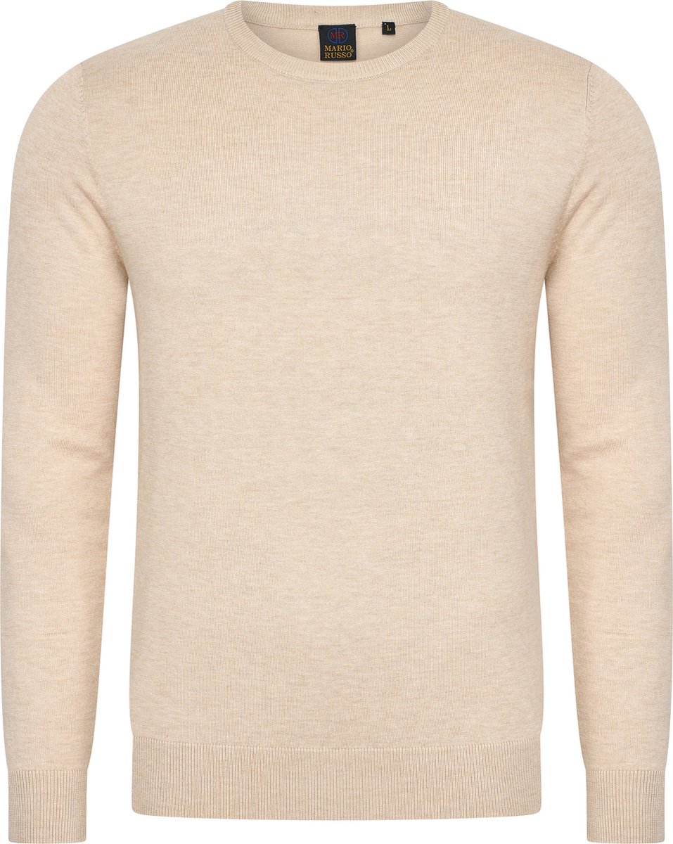 Mario Russo Ronde Hals Pullover - Trui Heren - Sweater Heren - Beige - 3XL