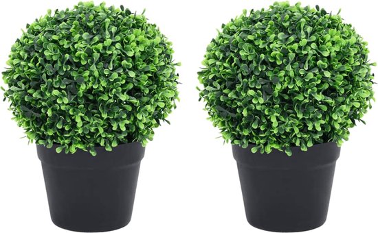 vidaXL-Kunstplanten-met-pot-2-st-buxus-bolvorming-32-cm-groen
