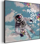 Akoestisch Schilderij Astronaut in de ruimte Vierkant Pro M (65 X 65 CM) - Akoestisch paneel - Akoestische Panelen - Akoestische wanddecoratie - Akoestisch wandpaneel