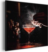 Akoestisch Schilderij Cocktail Bar 01 Vierkant Pro L (80 X 80 CM) - Akoestisch paneel - Akoestische Panelen - Akoestische wanddecoratie - Akoestisch wandpaneel