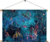 Textielposter Het blauwe schilderwerk Rechthoek Horizontaal XXL (85 X 120 CM) - Wandkleed - Wanddoek - Wanddecoratie
